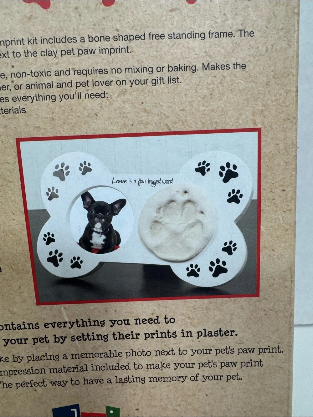 Bone-Shaped Paw Print Frame Kit - White